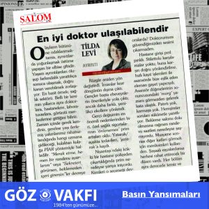 Göz Vakfı Şalom Gazetesi’nde