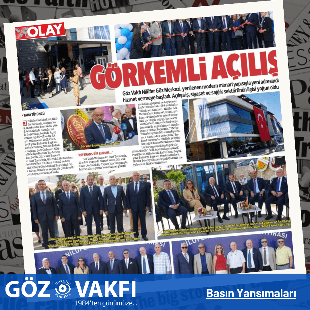 Opening of the Eye Foundation Nilüfer Eye Centre