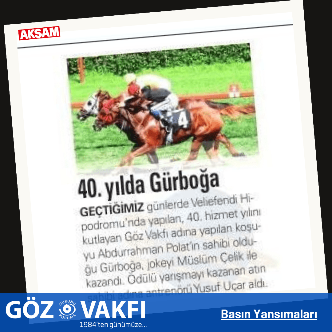 Akşam Newspaper — Eye Foundation 40th Anniversary Run Coverage